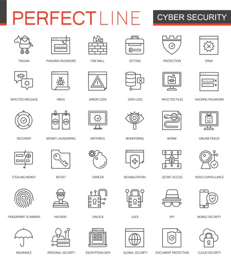 Web hosting line icon set Royalty Free Vector Image