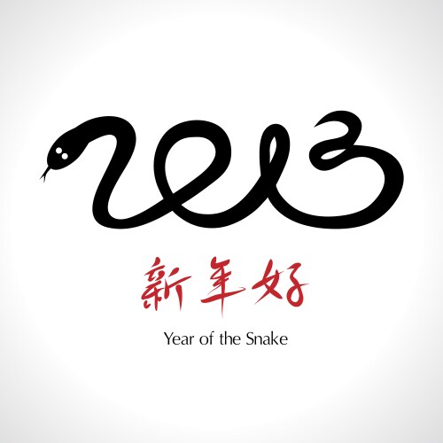 Year of the snake 2013 chinese happy new vector image