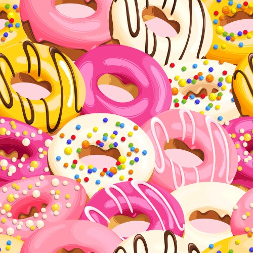 Glazed donuts seamless Royalty Free Vector Image