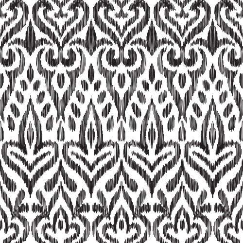 Simple ikat pattern in black and white colors Vector Image