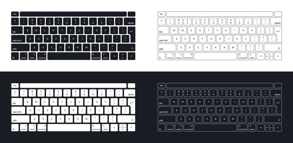 Keyboard computer laptop modern key vector image