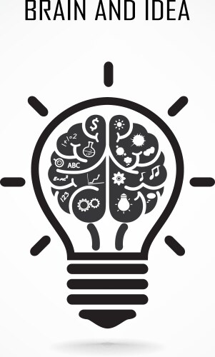 Creative brain and pencil Royalty Free Vector Image