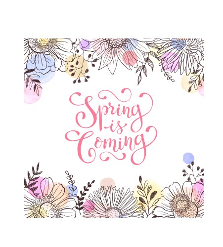 Spring time wording Royalty Free Vector Image - VectorStock