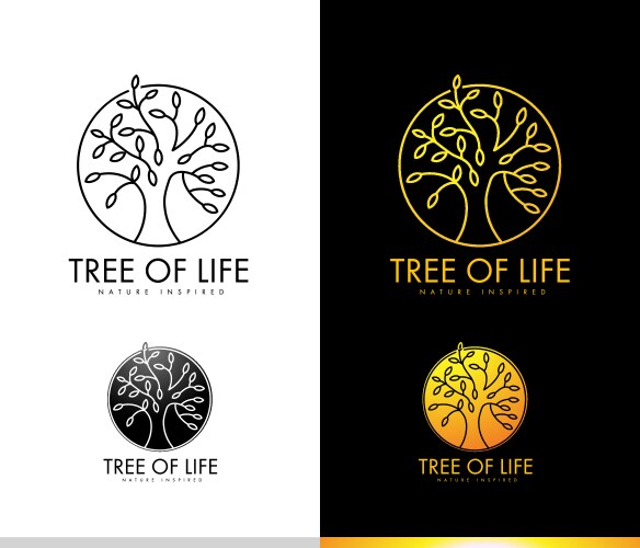 Tree logo set Royalty Free Vector Image - VectorStock