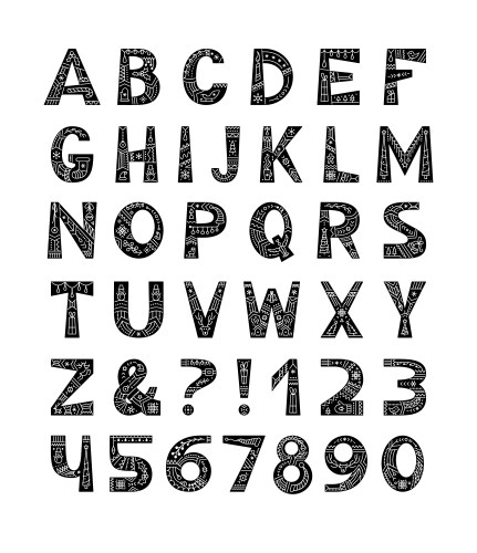 Christmas Alphabet Ornament Set Vector Image