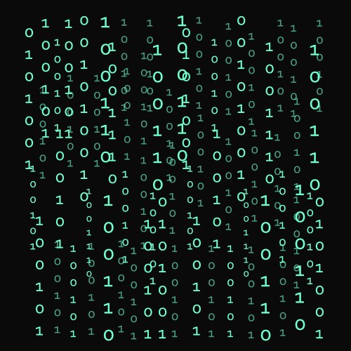 Random numbers code screen listing table cyphe Vector Image