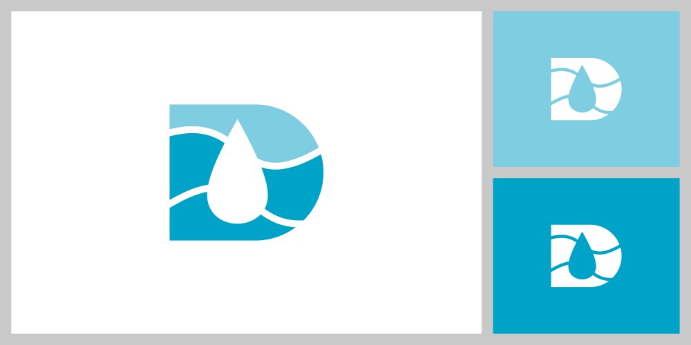 Letter d water drop design Vector Image