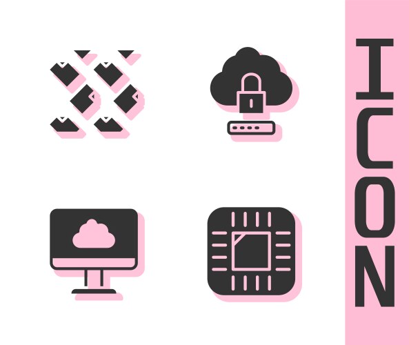 Set processor with cpu data stream cloud vector image