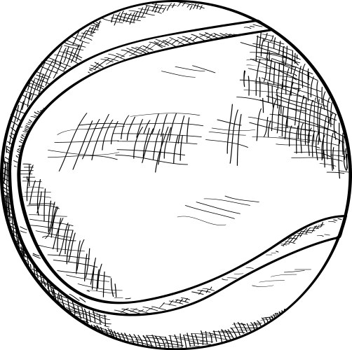 Tennis Ball Sketch Vector Image