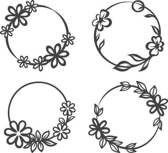 Botanical Wreath Border Vector Image