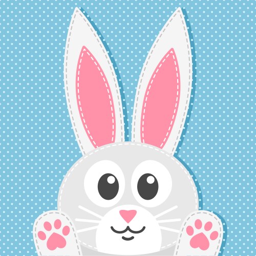 Happy easter rabbit white cute bunny Royalty Free Vector