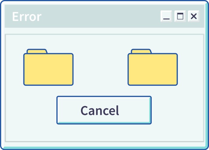 Interface of window application with files folder vector image