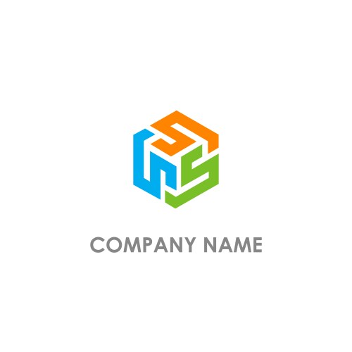 Circle arrow polygon colored logo Royalty Free Vector Image