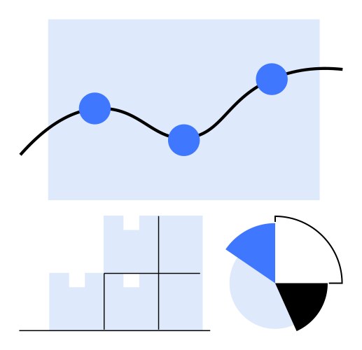 Data analysis with line graph bar chart and pie vector image