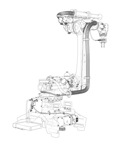 Industrial robot manipulator vector image