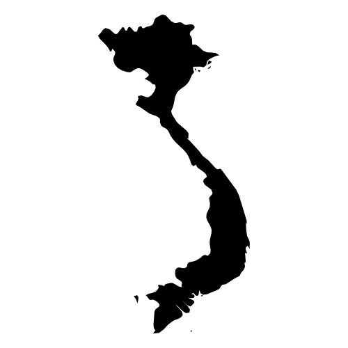 Vietnam Country Silhouette Map Vector Image