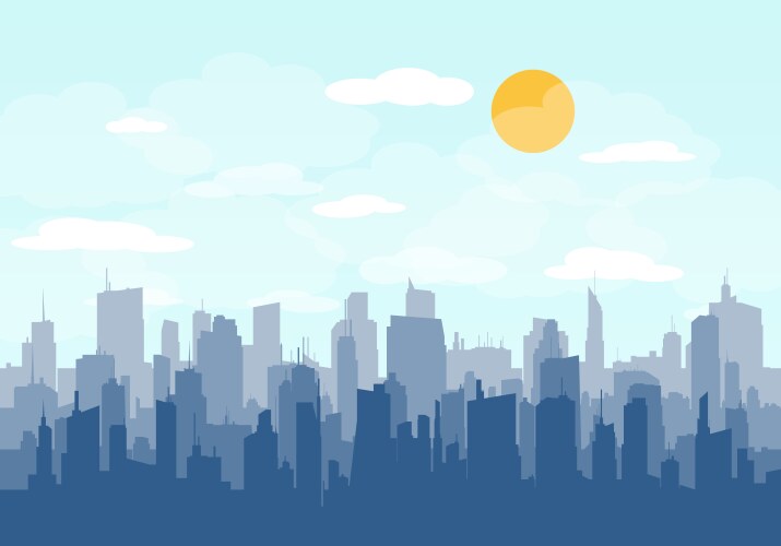 City skyline urban panorama Royalty Free Vector Image