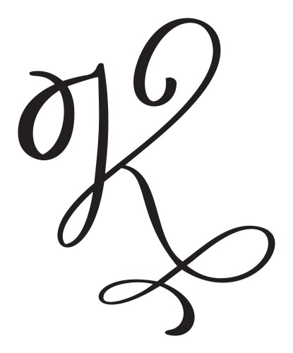 Calligraphy hand drawn letter k icon logo Vector Image