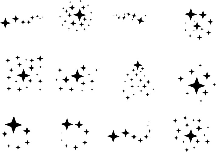 Sparkle lights stars set glowing light effect Vector Image