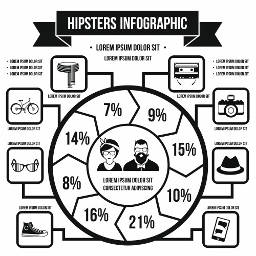 hipster infographic concept simple style vector image