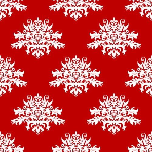 Red or amaranth damask style fabric pattern vector image
