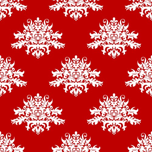 red or amaranth damask style fabric pattern vector image