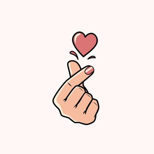 Korean Finger Heart Symbol Vector Image