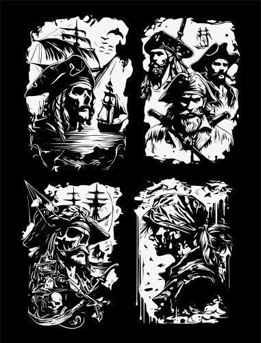 Psychedelic Skull Pirates Vector Image