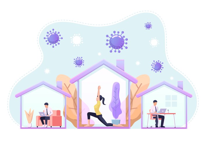 people doing activity or working at home vector image