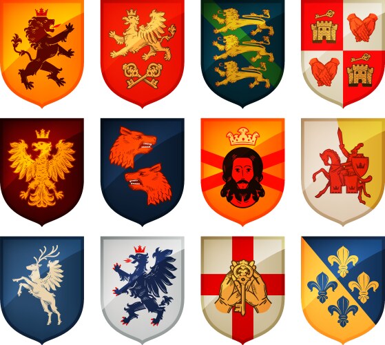 Royal Shield Heraldry Logo Vector Image