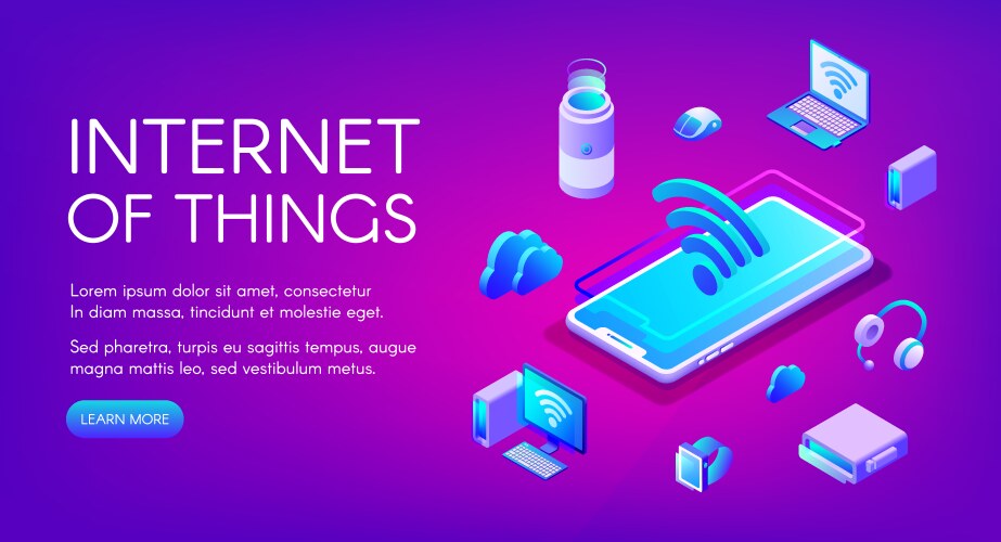 Internet of things isometric flowchart Royalty Free Vector
