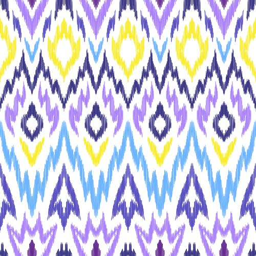Colorful ikat chevron frame seamless pattern Vector Image
