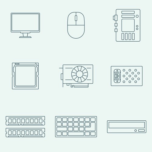 Computer components Royalty Free Vector Image - VectorStock
