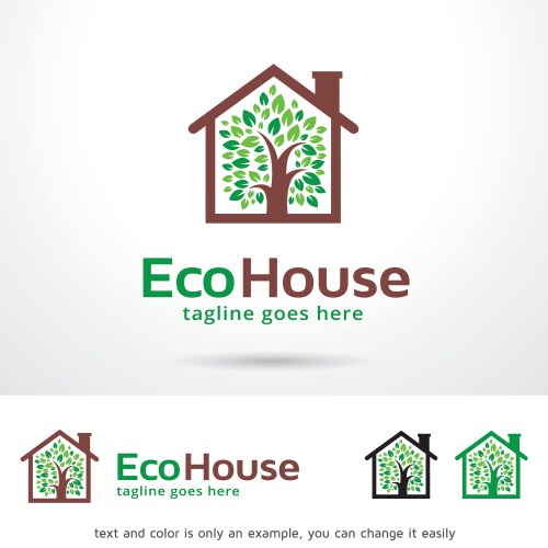 eco house logo template vector