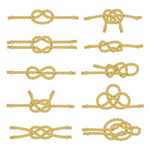 Rope Knot Icon Set - Nautical Style Vector Image