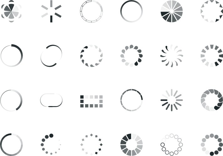 Loading Circle UI Elements vector image