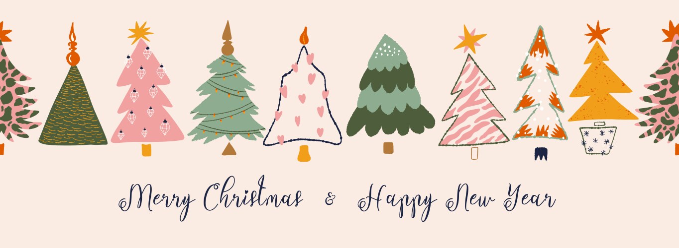 Scandinavian Christmas Banner Vector Image