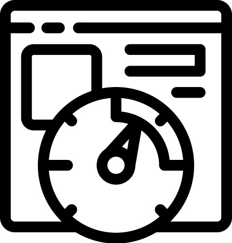 Speedometer showing website loading speed vector image
