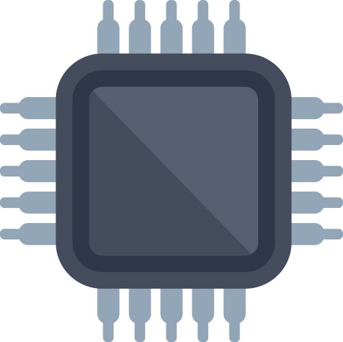 Microchip cpu processor icon showing data vektorbild