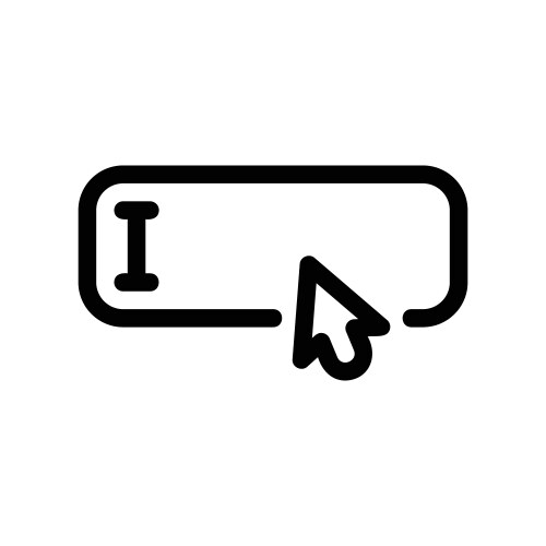 Outline text input field with cursor indicating vector image