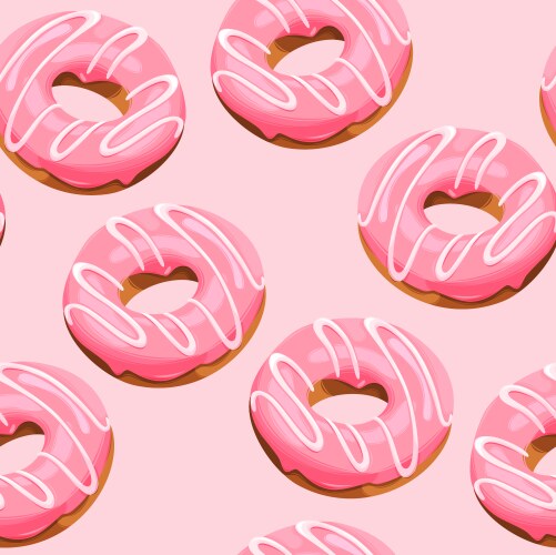 Glazed donuts seamless Royalty Free Vector Image