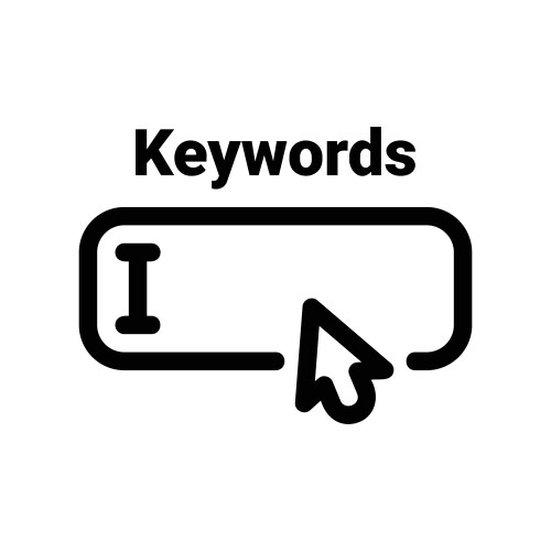 Outline keywords input field with cursor vector image