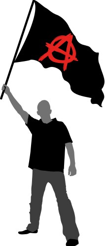 Man Holding Anarchy Flag Vector Image
