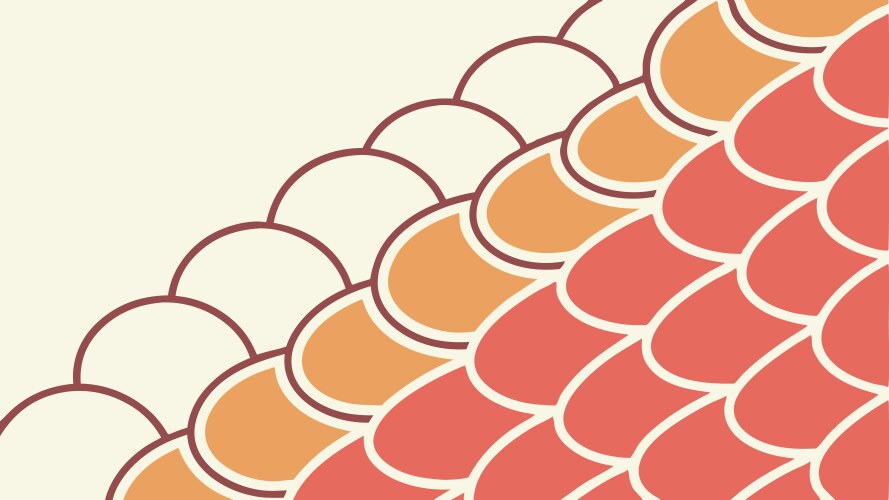 Overlapping scallop shell pattern dynamic coastal vector image
