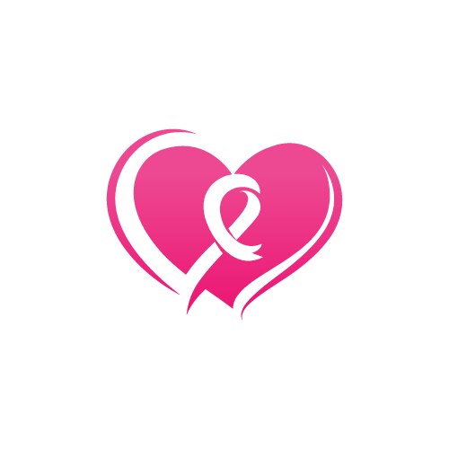 Pink ribbon breast cancer icon Vector Image