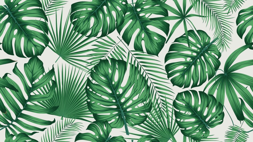 Tropical Leaf Seamless Pattern Vector Image