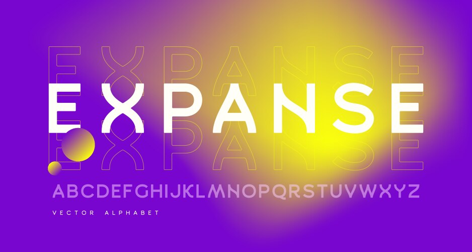 Modern sans serif alphabet uppercase vector image