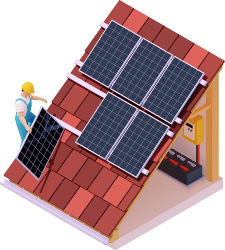 Solar panel isometric 3d icon Royalty Free Vector Image