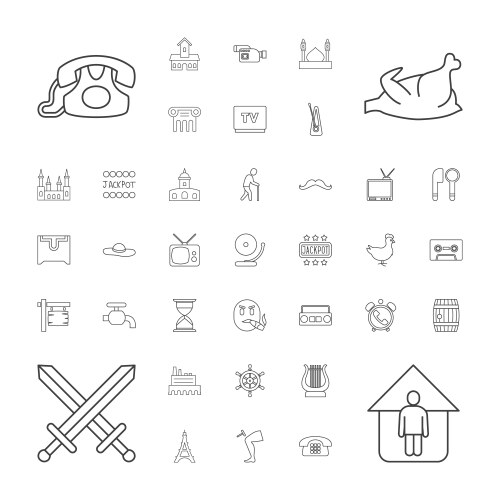 37 old icons vector image