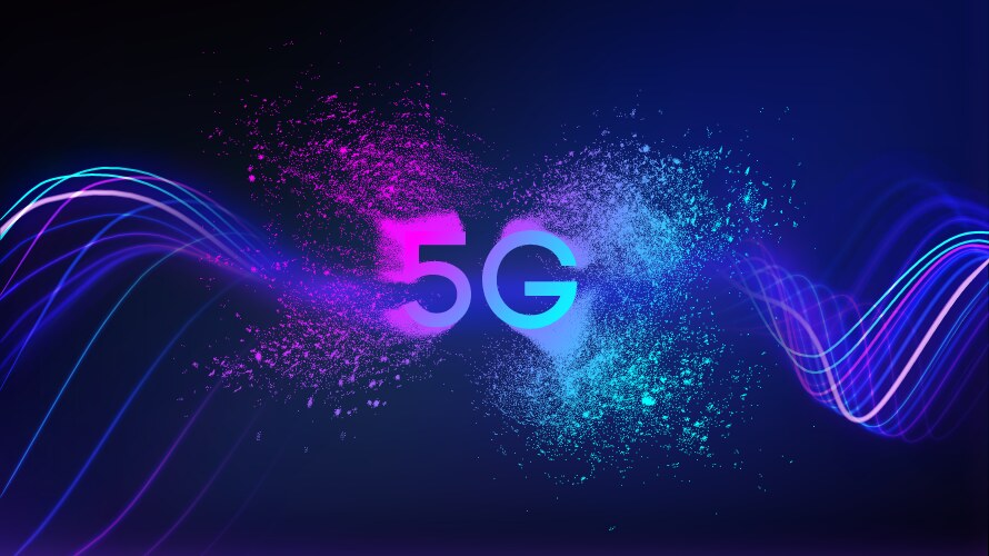 5g network technology background data vector image